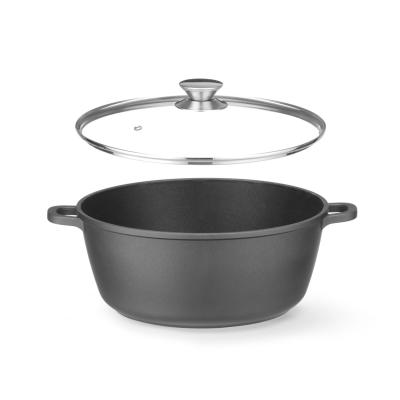 Hrnec s nepřilnavou povrchovou úpravou, HENDI, 7,5L, Černá, 387x310x(H)130mm | 611036